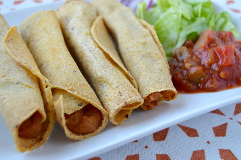 Refried Bean and Hummus Taquitos