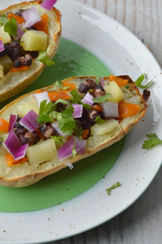 loaded BBQ bean and pineapple potato skins 2