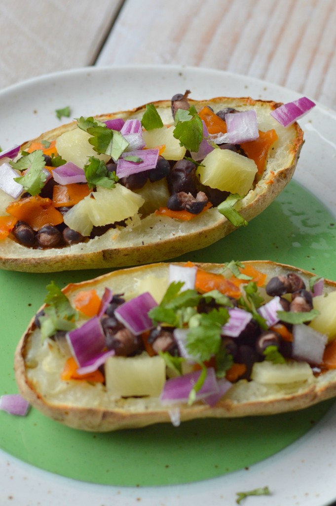 loaded BBQ bean and pineapple potato skins 5