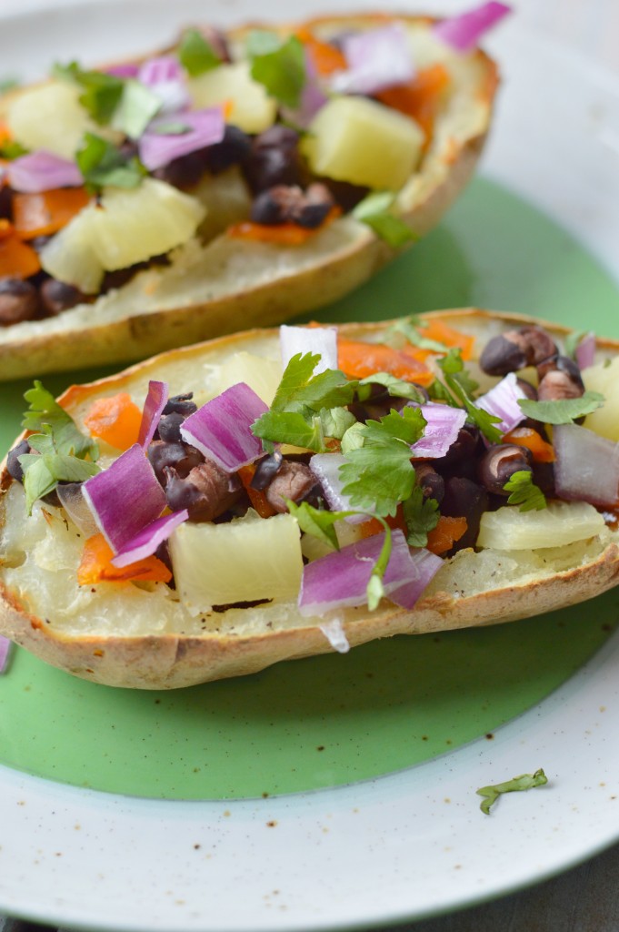 loaded BBQ bean and pineapple potato skins 6