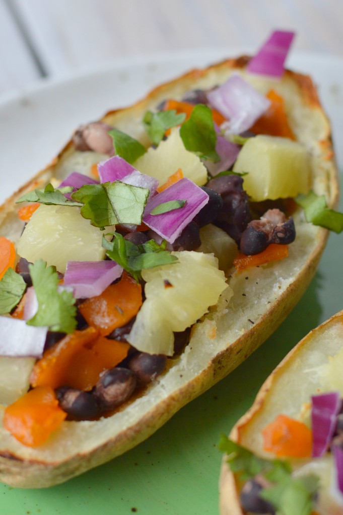 loaded BBQ bean and pineapple potato skins 7