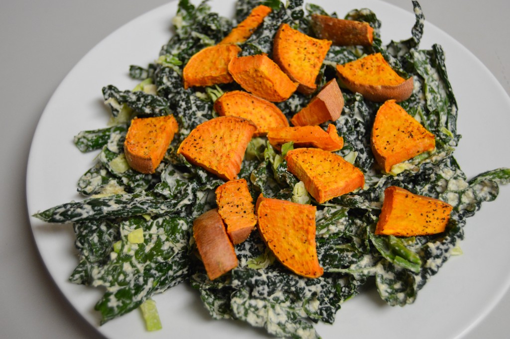 FFF kale sweet potato salad