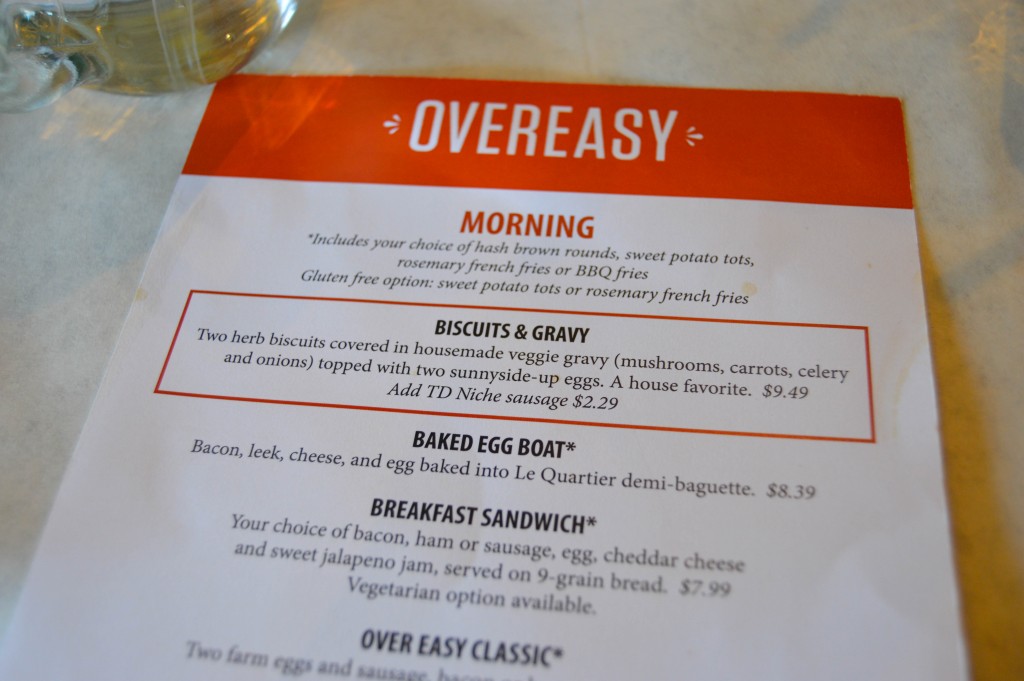 Over Easy Omaha menu