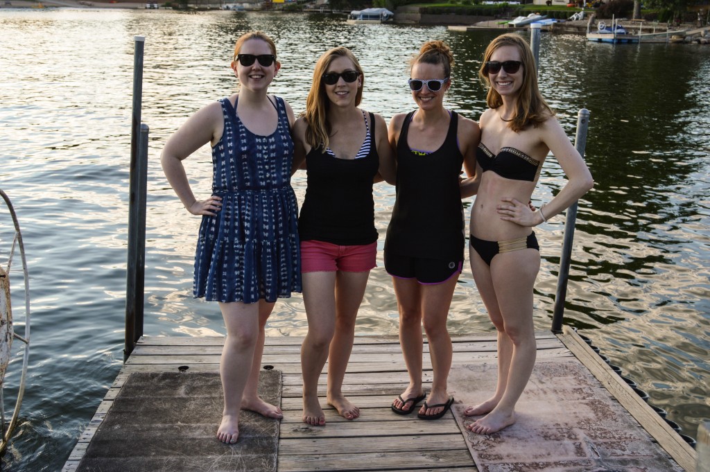 girls at the lake