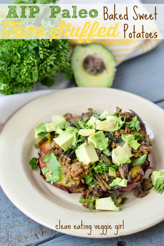 AIP Paleo Taco Stuffed Baked Sweet Potatoes {Gluten-Free, Grain-Free, Nightshade-Free, Dairy-Free}| cleaneatingveggiegirl.com