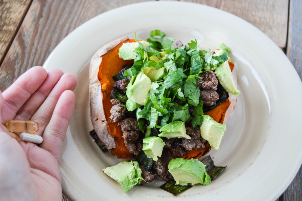 beef stuffed sweet potato