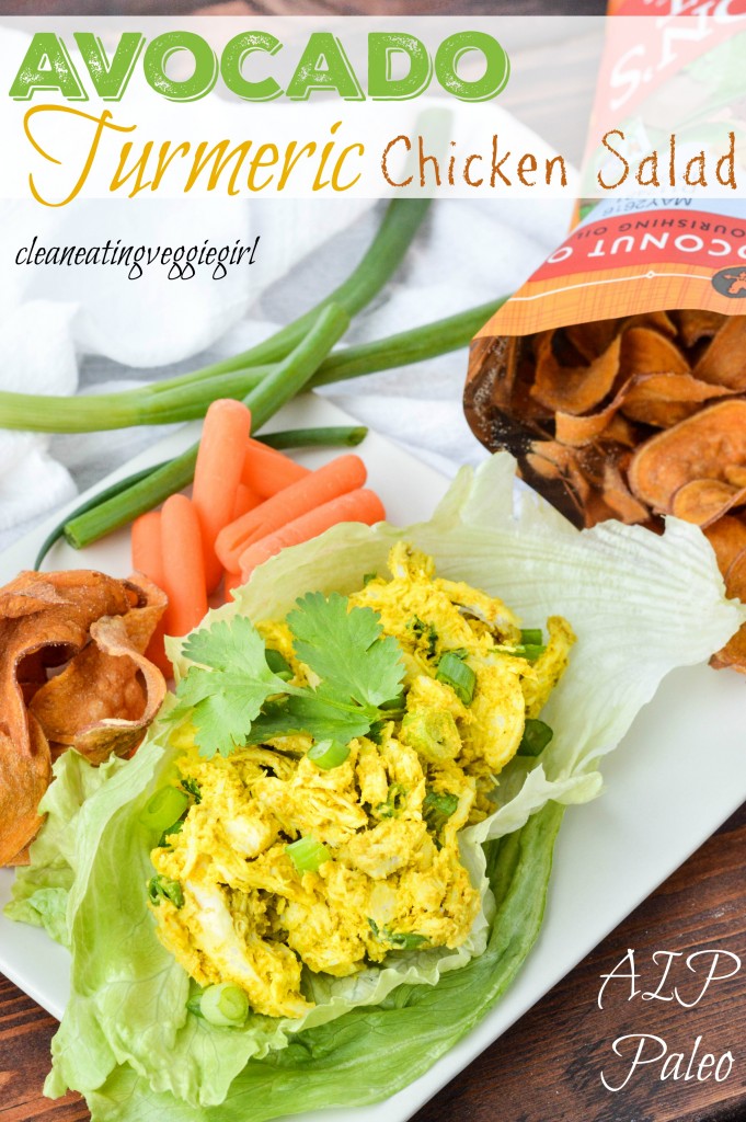 AIP Paleo Avocado Turmeric Chicken Salad| cleaneatingveggiegirl.com