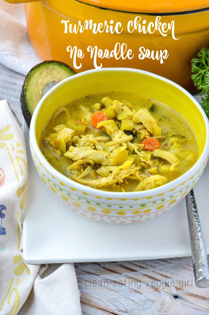 Turmeric Chicken No Noodle Soup {AIP, Paleo, Gluten-Free, Grain-Free, Nightshade-Free, Dairy-Free, Soy-Free, Nut-Free, Egg-Free, Whole 30}| cleaneatingveggiegirl.com