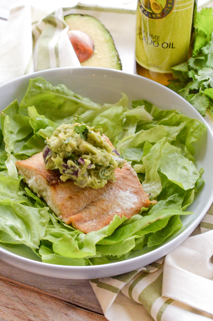 Avocado Lime Baked Salmon + Nightshade-Free Guacamole {AIP Paleo, gluten-free, grain-free, dairy-free} | cleaneatingveggiegirl.com