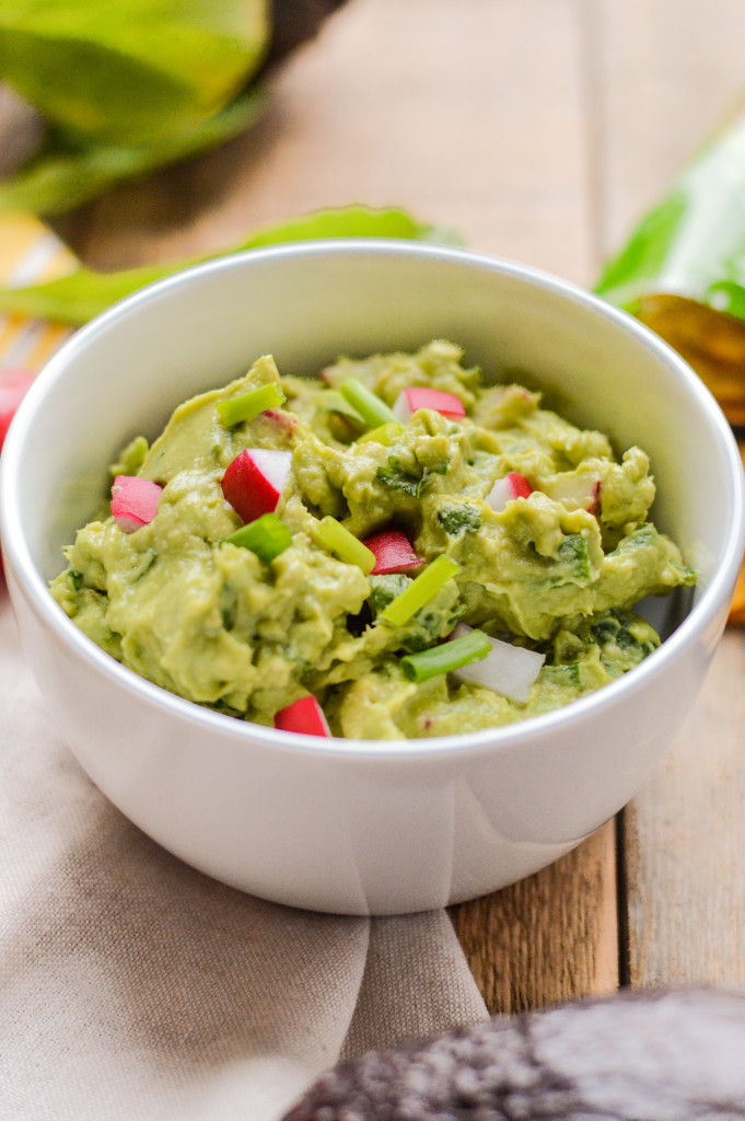 Paleo Nightshade-Free Springtime Guacamole made with green onions and radishes! {AIP Paleo, Gluten-Free, Grain-Free, Dairy-Free, Vegan, Whole 30} | cleaneatingveggiegirl.com