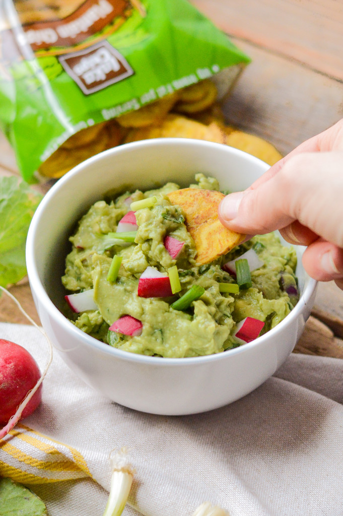 Paleo Nightshade-Free Springtime Guacamole made with green onions and radishes! {AIP Paleo, Gluten-Free, Grain-Free, Dairy-Free, Vegan, Whole 30} | cleaneatingveggiegirl.com