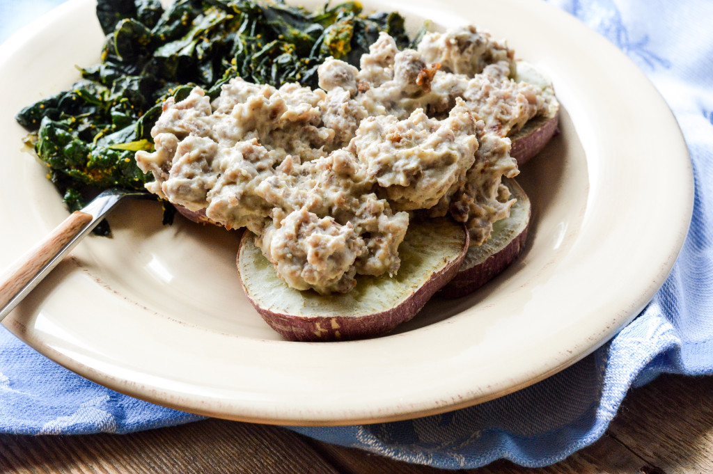 AIP Paleo Sweet Potato Biscuits and Cauliflower Gravy {Gluten-Free, Grain-Free, Dairy-Free, Nightshade-Free} | cleaneatingveggiegirl.com