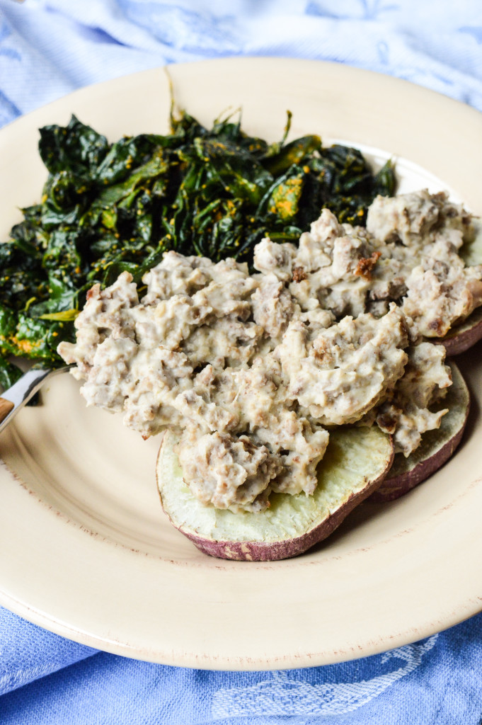 AIP Paleo Sweet Potato Biscuits and Cauliflower Gravy {Gluten-Free, Grain-Free, Dairy-Free, Nightshade-Free} | cleaneatingveggiegirl.com