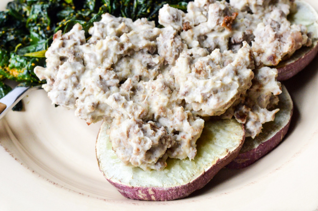 AIP Paleo Sweet Potato Biscuits and Cauliflower Gravy {Gluten-Free, Grain-Free, Dairy-Free, Nightshade-Free} | cleaneatingveggiegirl.com