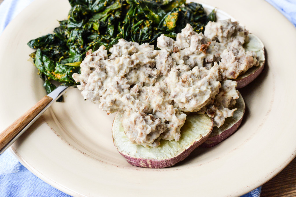 AIP Paleo Sweet Potato Biscuits and Cauliflower Gravy {Gluten-Free, Grain-Free, Dairy-Free, Nightshade-Free} | cleaneatingveggiegirl.com