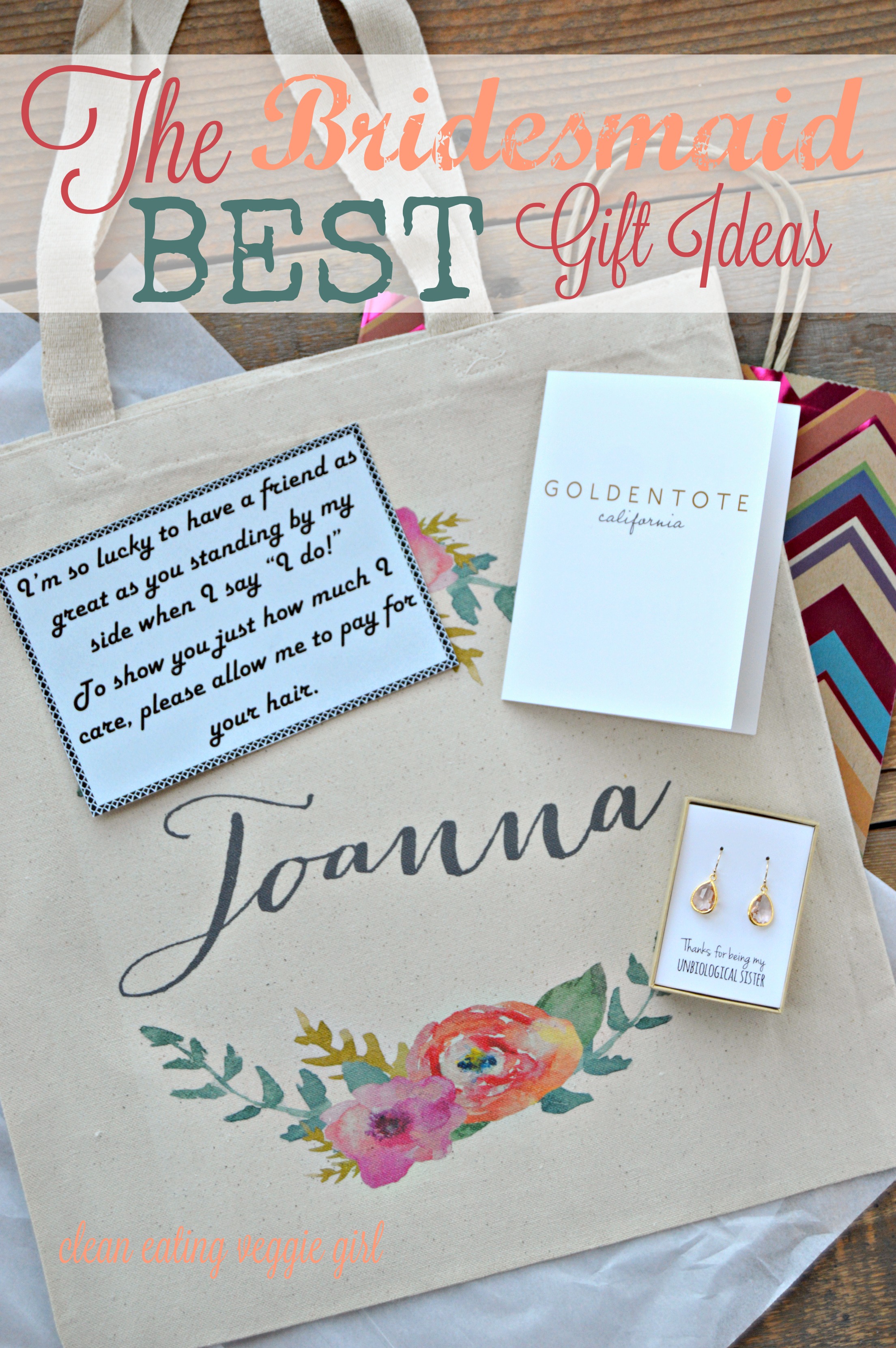 the best bridesmaid gift ideas featuring golden tote - clean eating