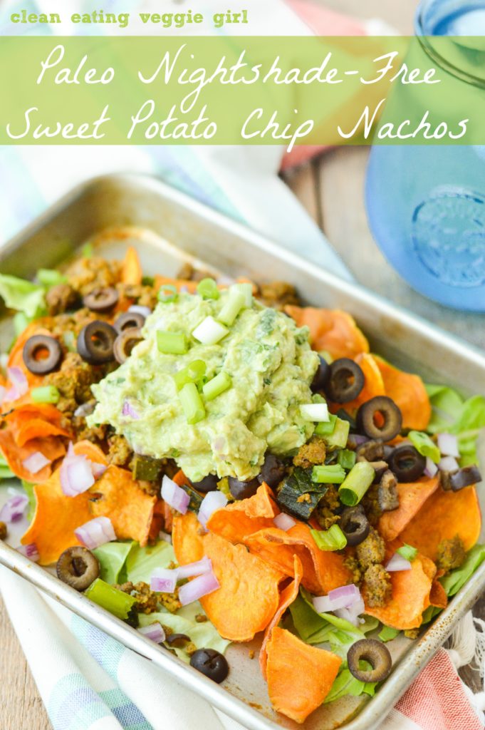 Paleo Nightshade-Free Sweet Potato Chip Nachos {Gluten-Free, Grain-Free, Dairy-Free} | cleaneatingveggiegirl.com