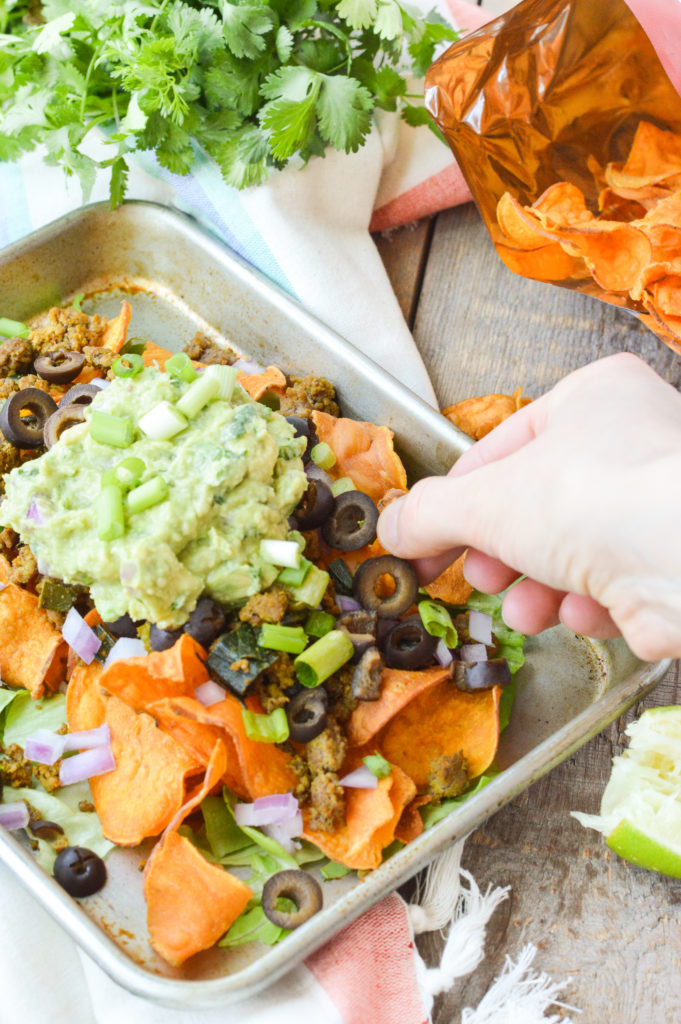 Paleo Nightshade-Free Sweet Potato Chip Nachos {Gluten-Free, Grain-Free, Dairy-Free} | cleaneatingveggiegirl.com