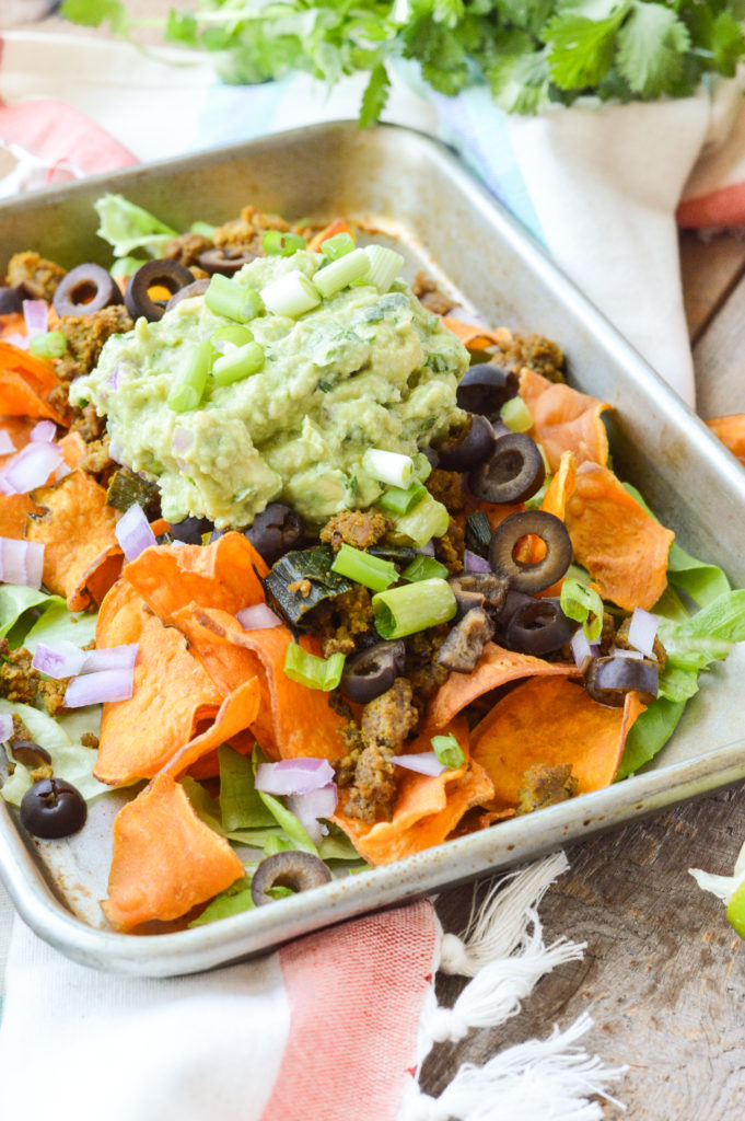 Paleo Nightshade-Free Sweet Potato Chip Nachos {Gluten-Free, Grain-Free, Dairy-Free} | cleaneatingveggiegirl.com