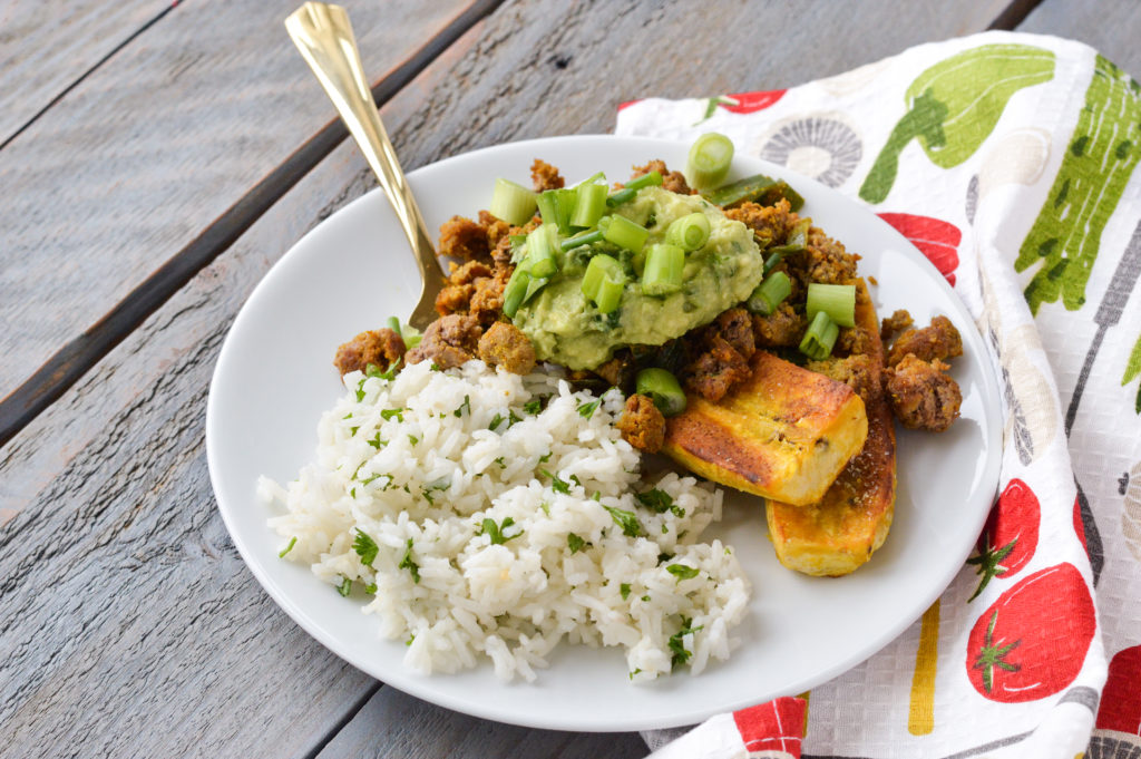 Taco Topped Fried Plantains with Cilantro Lime Rice {Gluten-Free, Dairy-Free, Nightshade-Free} | cleaneatingveggiegirl.com