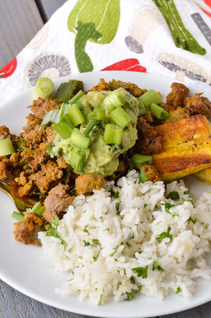 Taco Topped Fried Plantains with Cilantro Lime Rice {Gluten-Free, Dairy-Free, Nightshade-Free} | cleaneatingveggiegirl.com