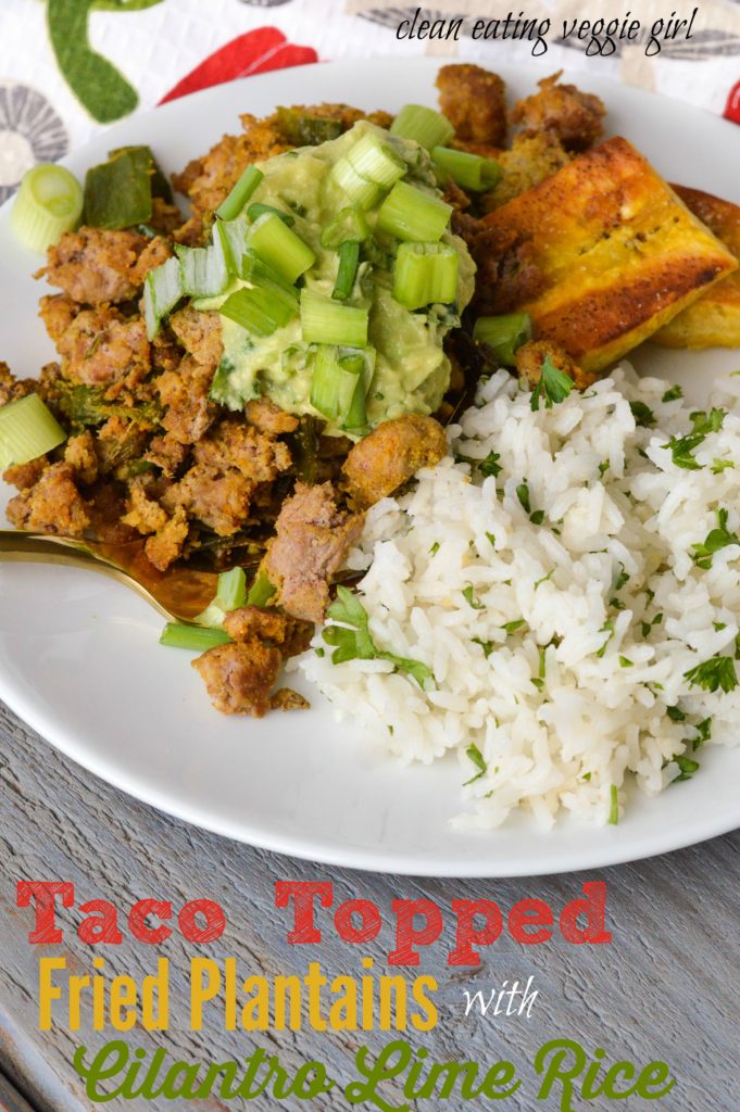 Taco Topped Fried Plantains with Cilantro Lime Rice {Gluten-Free, Dairy-Free, Nightshade-Free} | cleaneatingveggiegirl.com