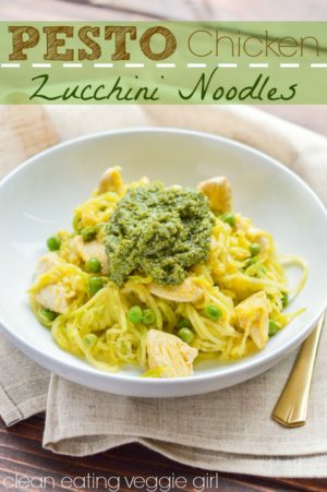 Pesto Chicken Zucchini Noodles Clean Eating Veggie Girl