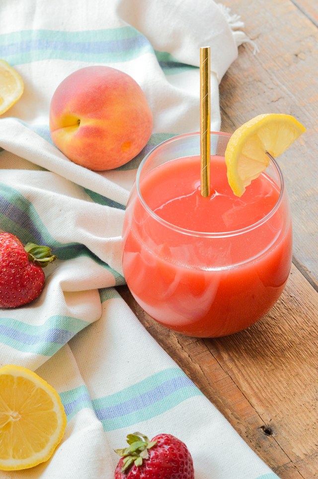 Homemade Strawberry Peach Drinking Vinegar
