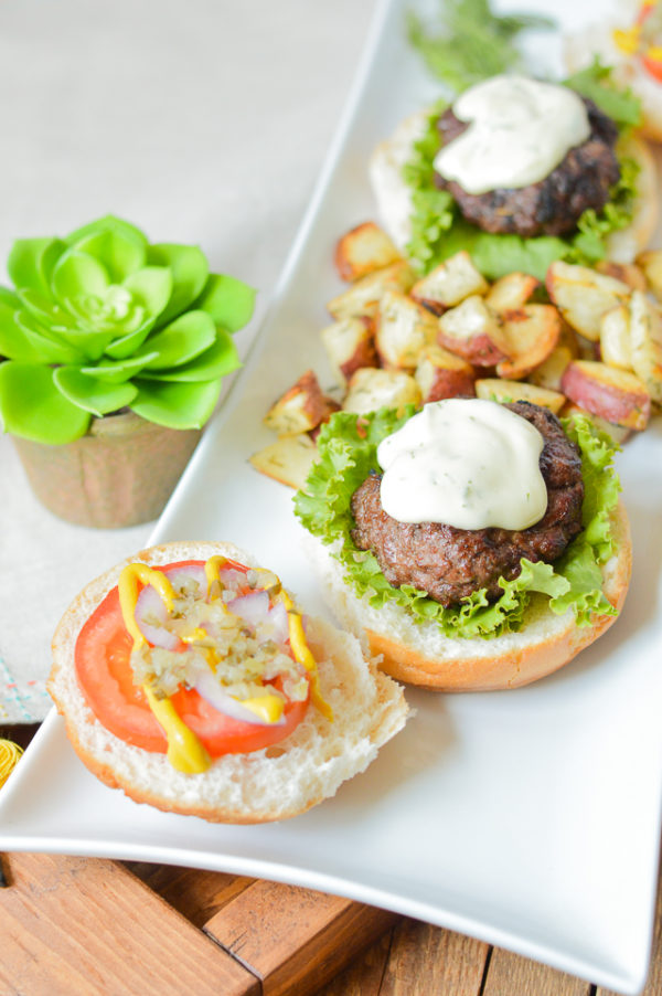 Beef Dill Burgers with Lemon Dill Mayo - Clean Eating Veggie Girl