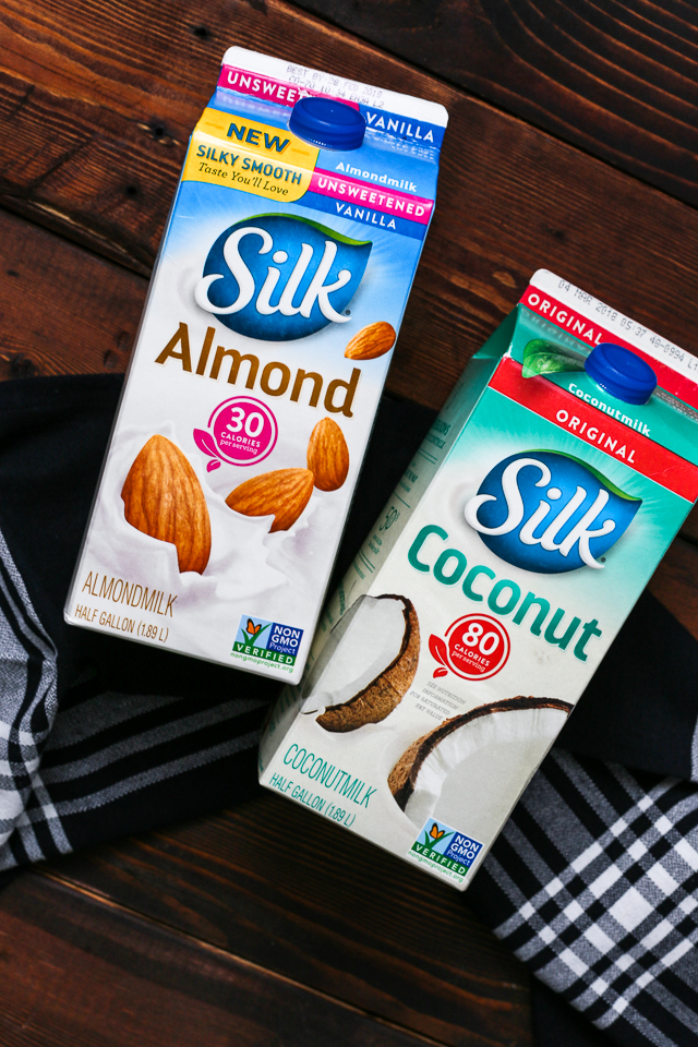 Silk unsweetened vanilla almond and coconut milk