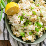 tuna egg potato salad with carrots cucumber