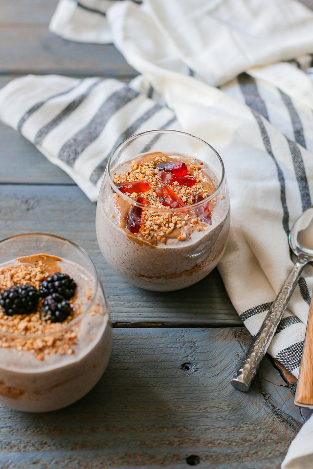 Healthier Paleo and Gluten-Free Creamy Coconut Chia Pudding Dirt Cup Parfaits are perfect for breakfast, as a snack, or for dessert! #glutenfree #Paleo #dairyfree #dirtcup #dessert #breakfast